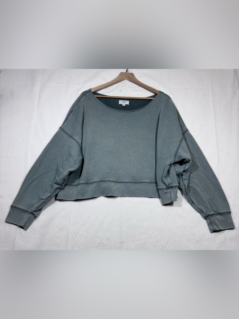 Aerie Oversized Crop Sweatshirt Size Small Green Athleisure Slouchy